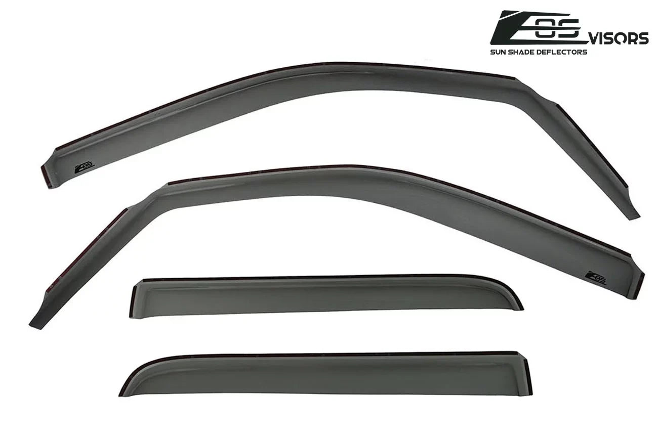 Extreme Online Store for 2009-2014 Ford -150 Crew Cab |  Visors in-Channel Style Smoke Tinted Side Vents Window Deflectors Rain Guards
