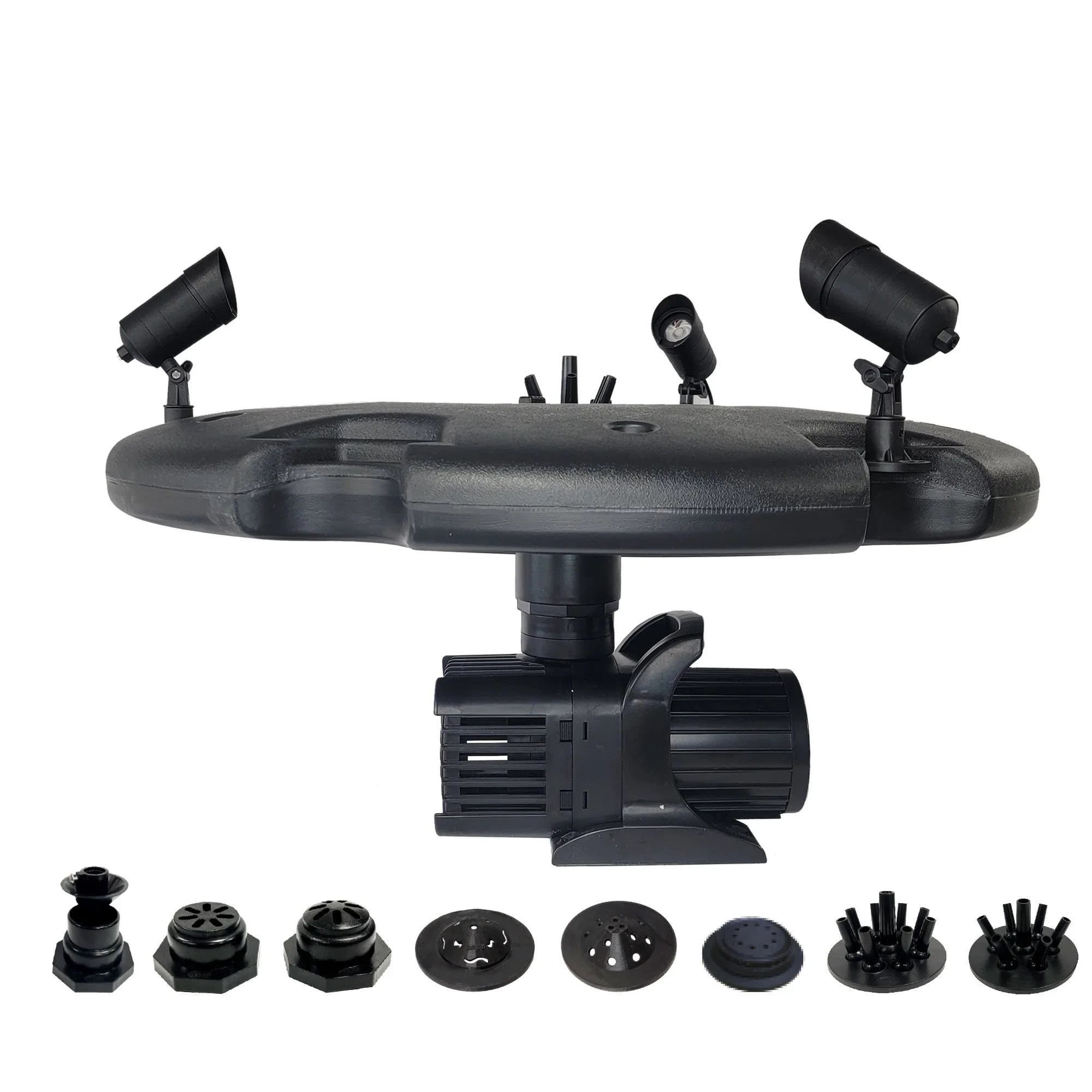 1.5  Floating Fountain | 200 foot Cord | 11 Patterns | Color-Changing Lights | Surface Aeration for Ponds | -200