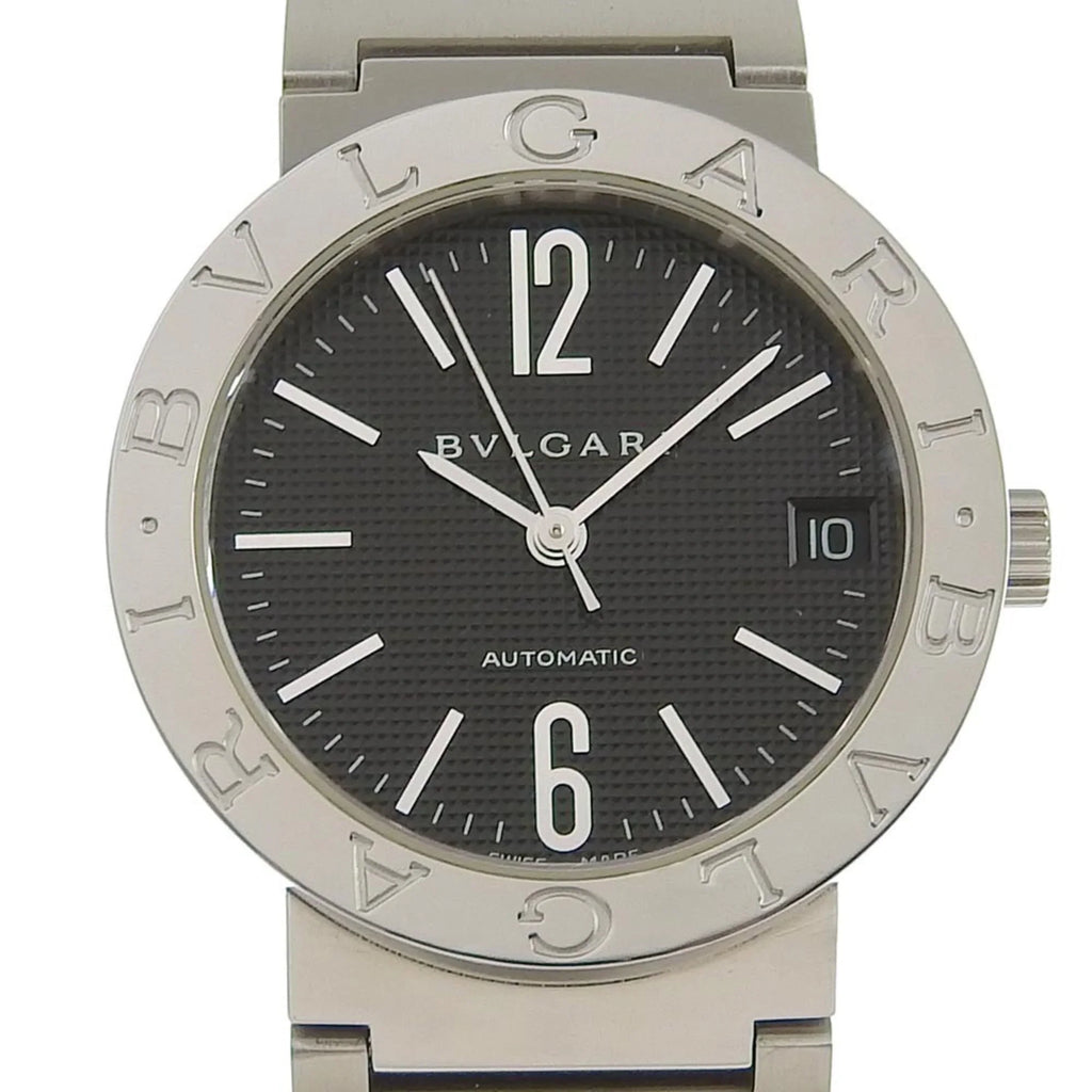 Pre-Owned  Bulgari   stainless steel self-winding boys black dial watch (Good)