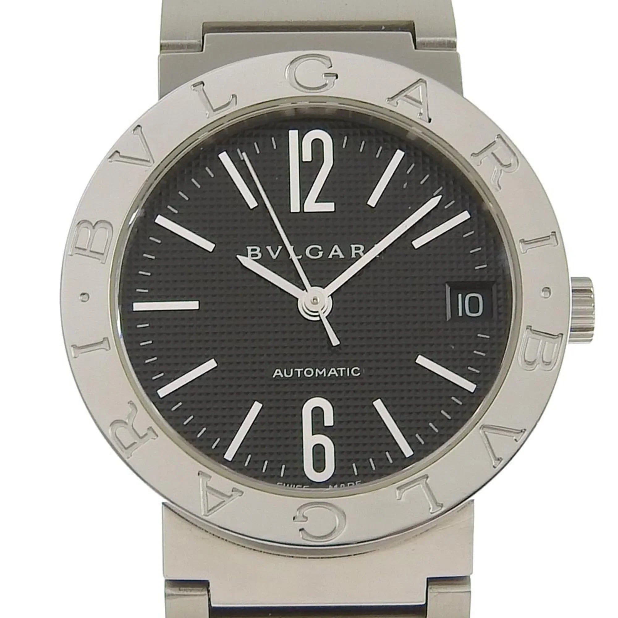 Pre-Owned  Bulgari   stainless steel self-winding boys black dial watch (Good)