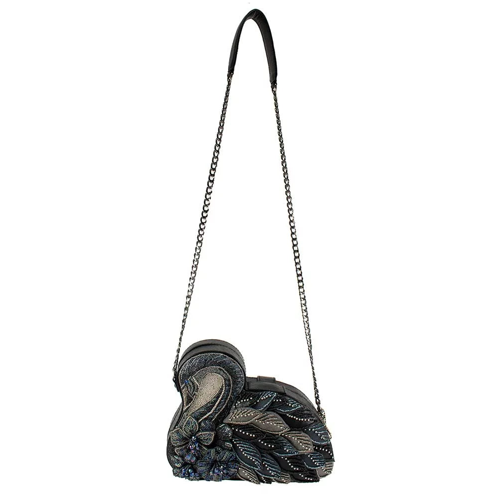 Mary Frances Swanky Swan Black Swanky Swan Crossbody Handbag New
