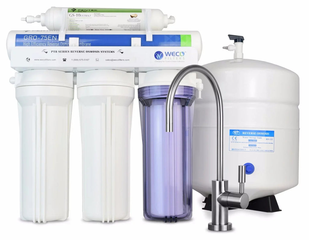 '-75GS-10EXTRA.5 High Efficiency Reverse Osmosis Drinking Water Filtration System with Bacteriostatic Filter