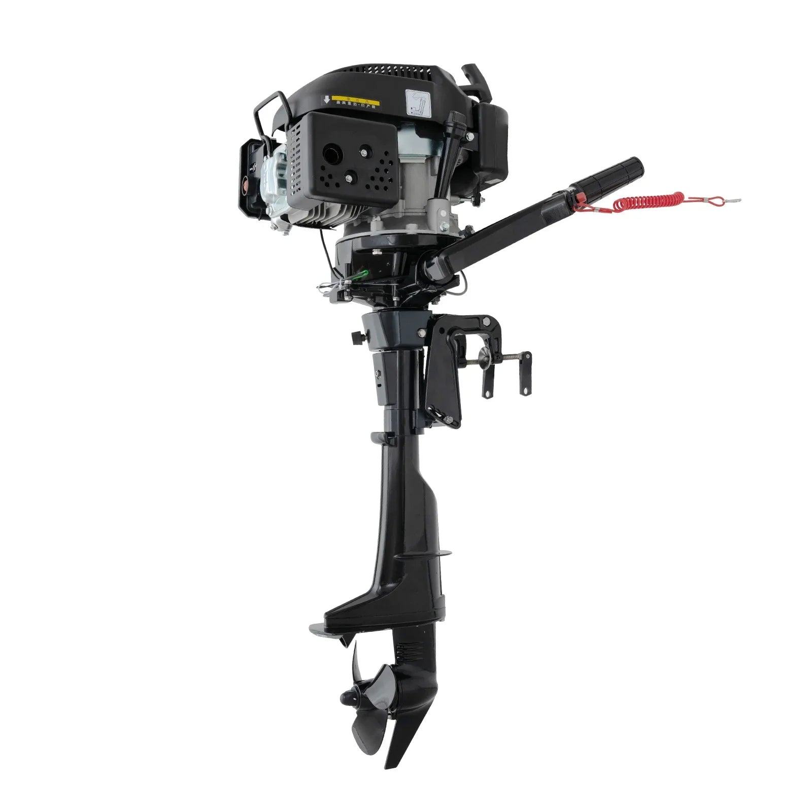 Fichiouy 6  4 Stroke Outboard Motor Engine Tiller Shaft Boat Engine Air Cooling 2500rpm with  Water Air Cooling System 1:1.5