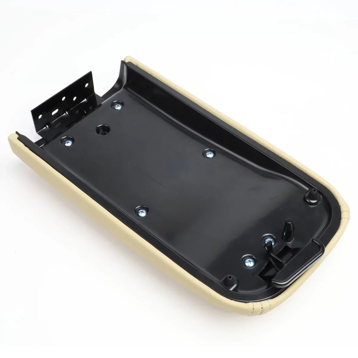 Motoring --0056 Leather Center Console Armrest Lid Assembly w/Latch For 2002-2009 Chevy Trailblazer  Envoy Buick Rainier [Tan] 03 04 05 06 07 08
