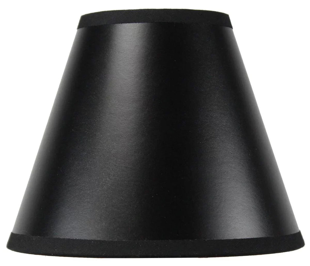Set of 6 Black Parchment Gold-Lined Chandelier Candle Clip Lamp Shade 3x6x5