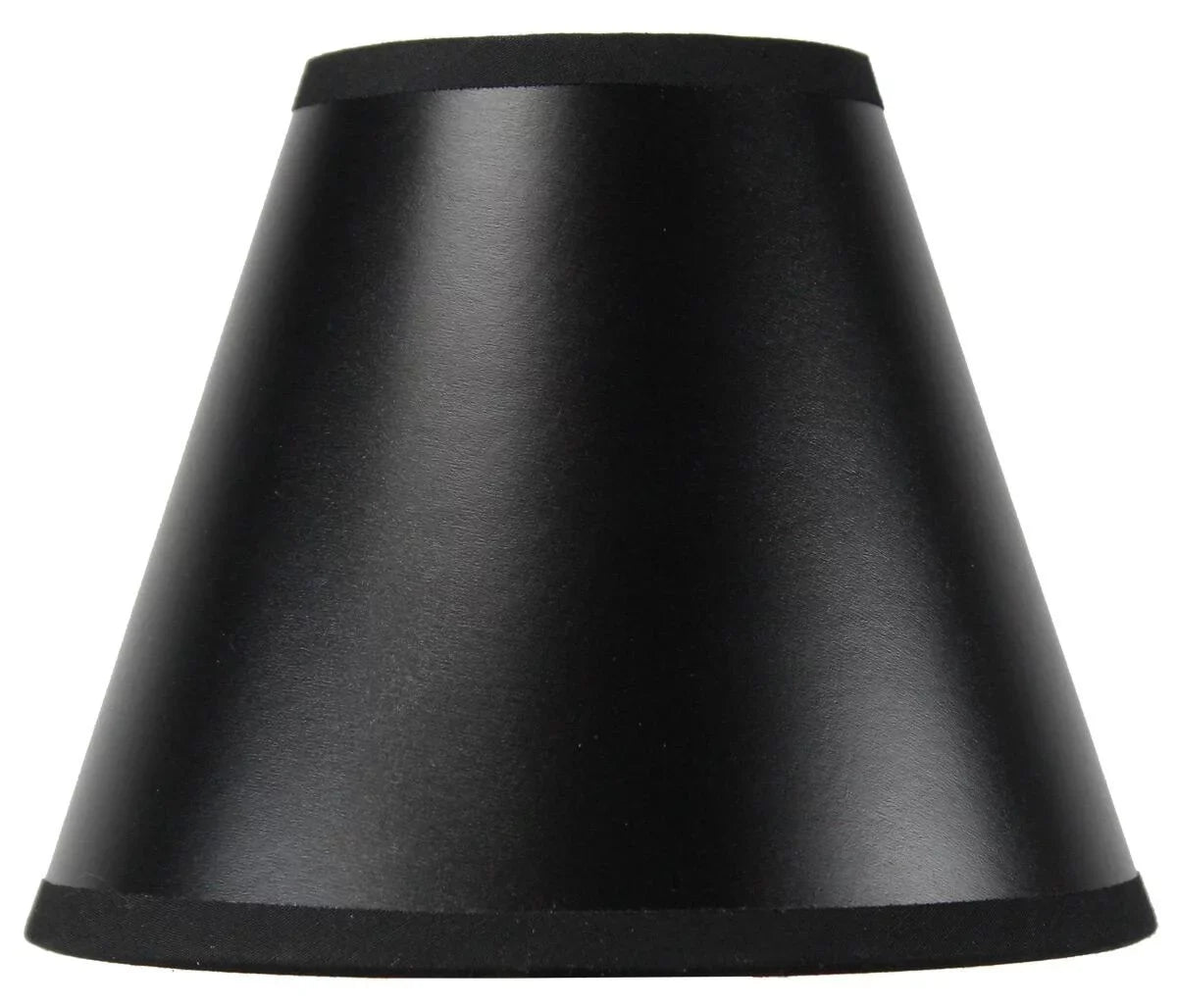 Set of 6 Black Parchment Gold-Lined Chandelier Candle Clip Lamp Shade 3x6x5