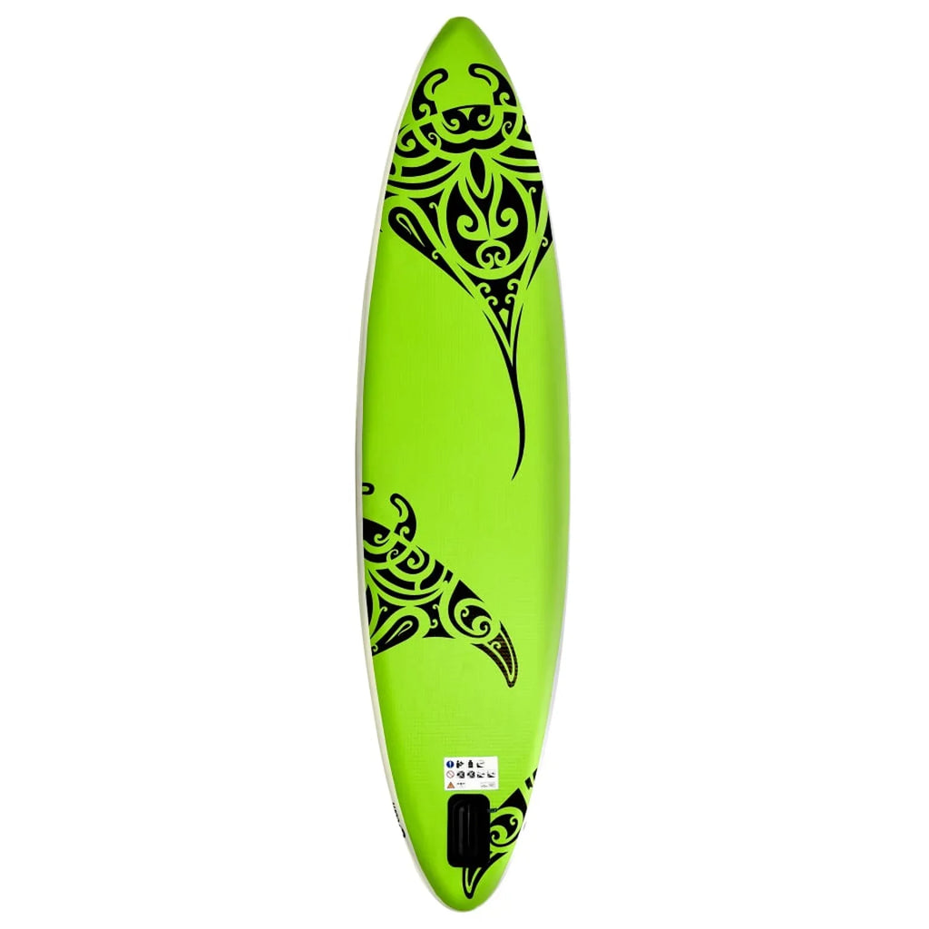 Carevas Inflatable Paddleboard Set 126"x29.9"x5.9" Green