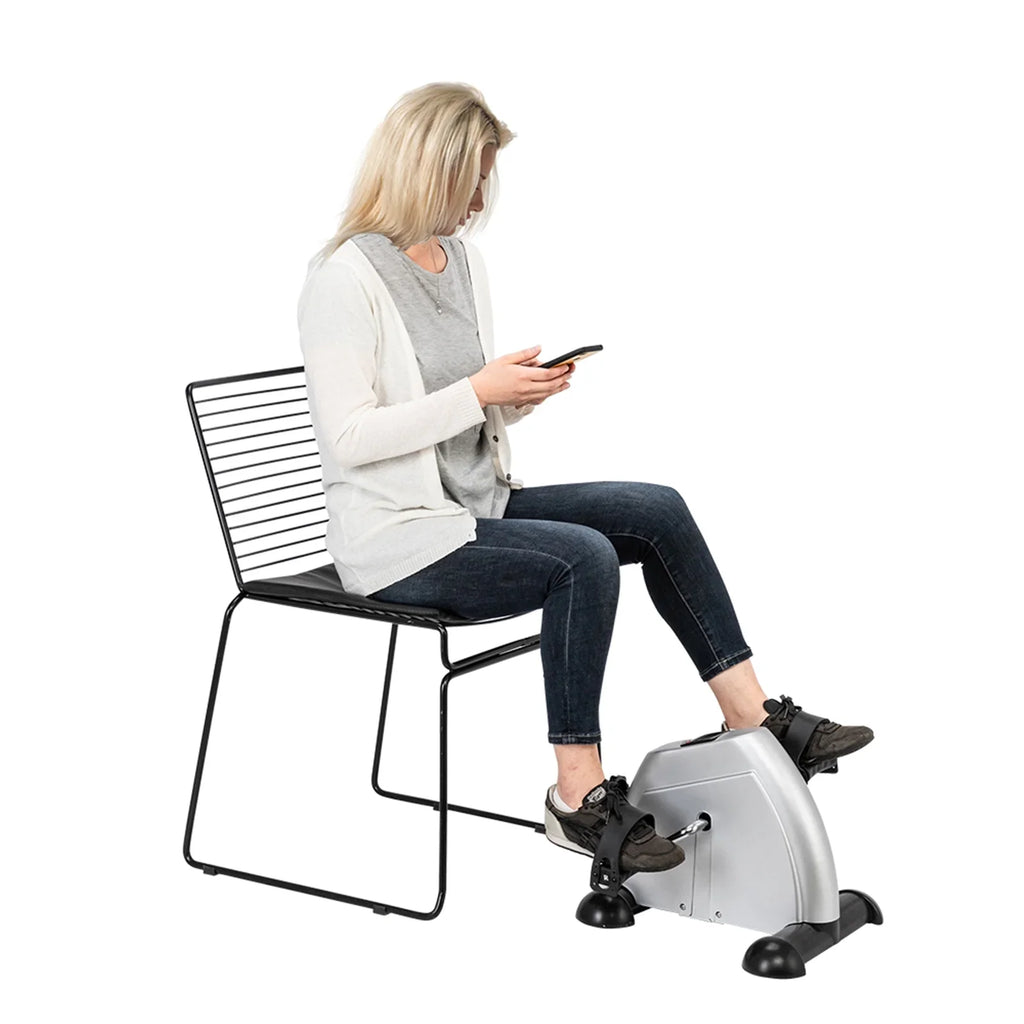 Buyweek  Home Use Hands and Feet Trainer Mini Exercise Bike Silver