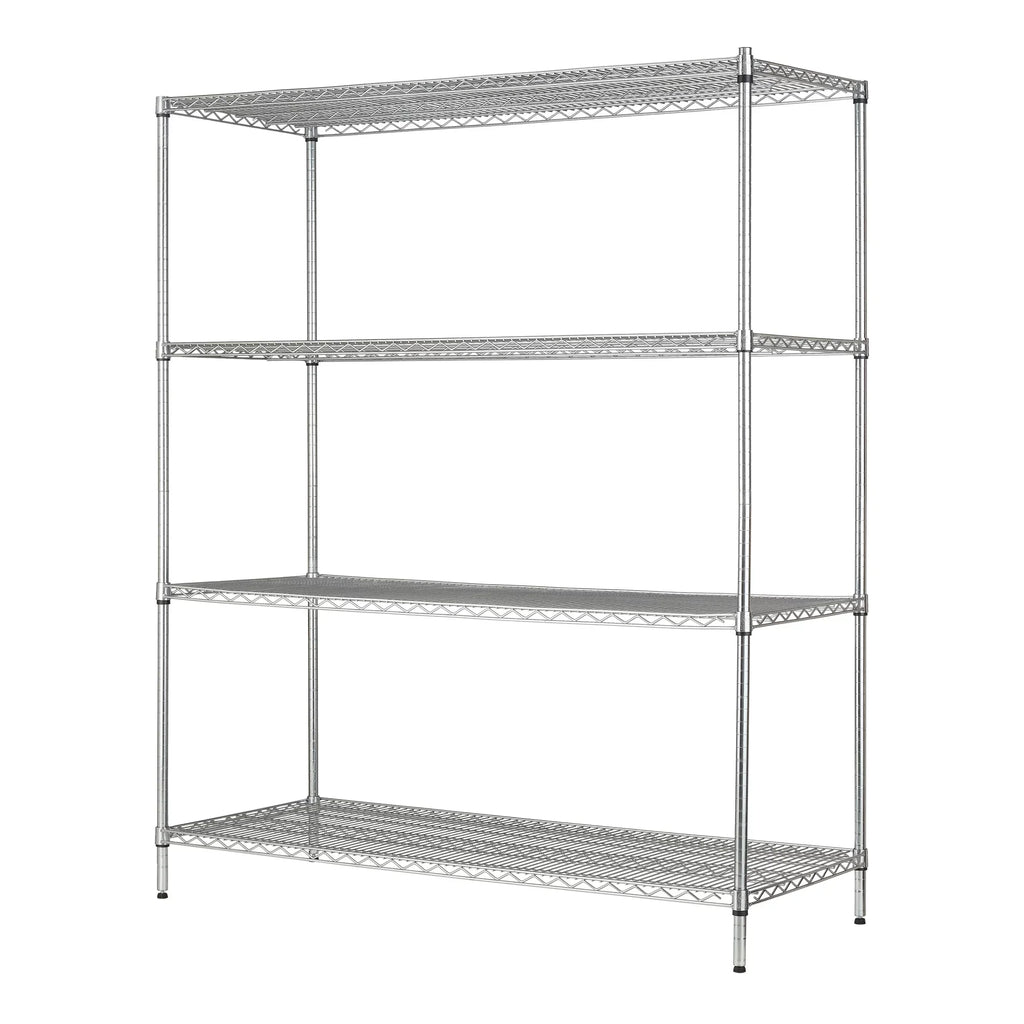 Hyper Tough Steel 4-Tier Storage Shelf Unit 72" x 60" x 24", 4000lb Total Capacity, Chrome