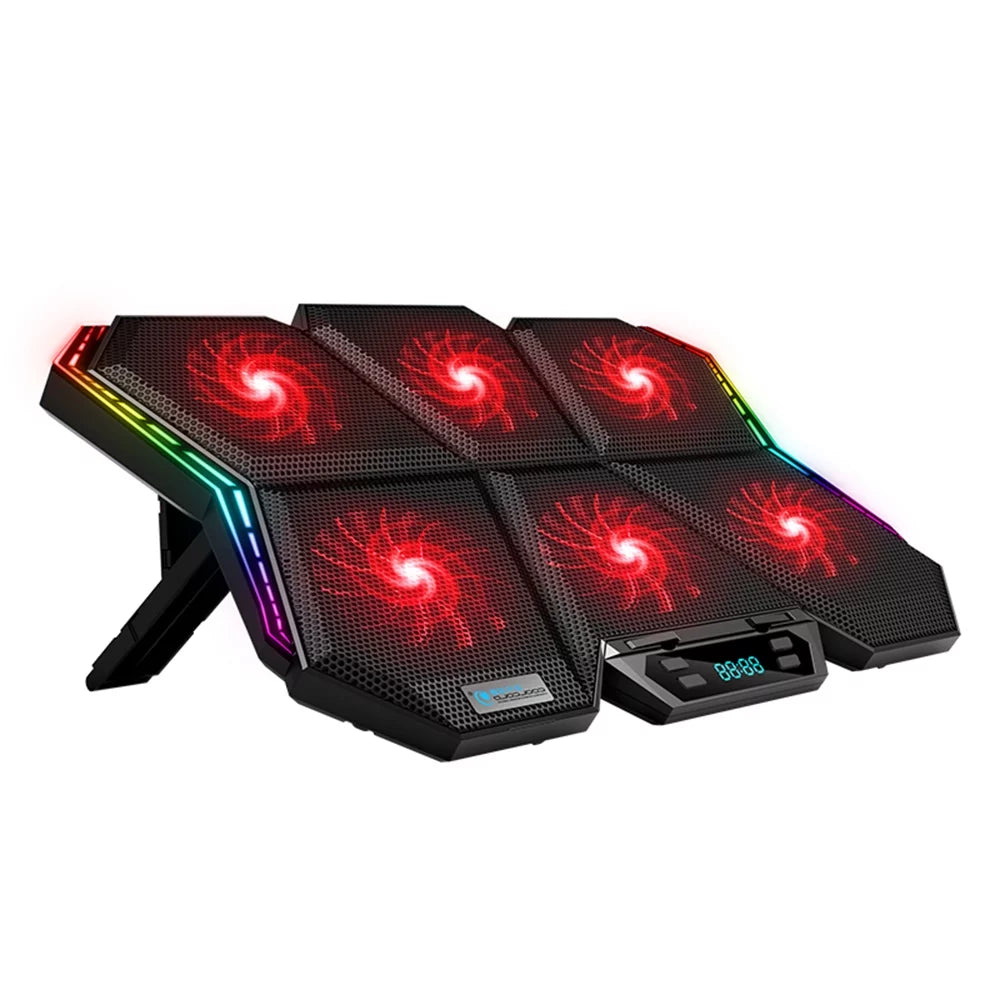 Laptop Cooler Stand with 6 Fans, Adjustable Wind Speed, and Mute Design
