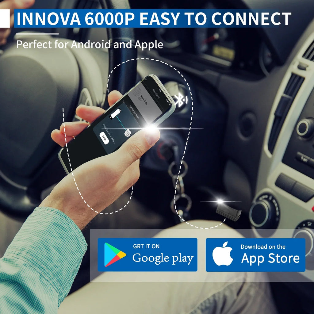 Innova 6000P Wireless Bluetooth Code Reader Car   Engine Diagnostic Scan Tool Auto Adapter  Scanner Scan Full System Code Scanner for Chevrolet  Buick Ford Chrysler Lincoln Dodge