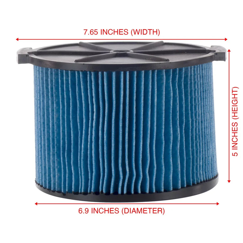7 Pack  3-Layer Fine Dust Cartridge Filter Replacement Part 26643 Compatible with  3-4.5 Gallon Wet & Dry Portable Vacuums