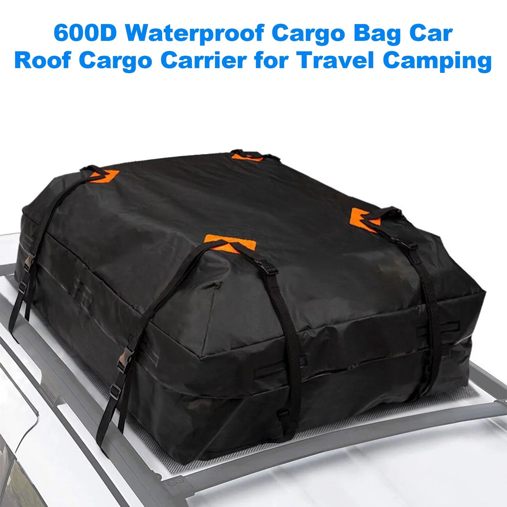 Htovila 600D Waterproof Cargo Bag Car Roof Cargo Carrier Universal Luggage Bag Storage Cube Bag for Travel Camping