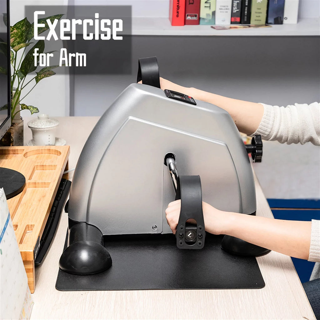 Buyweek  Home Use Hands and Feet Trainer Mini Exercise Bike Silver