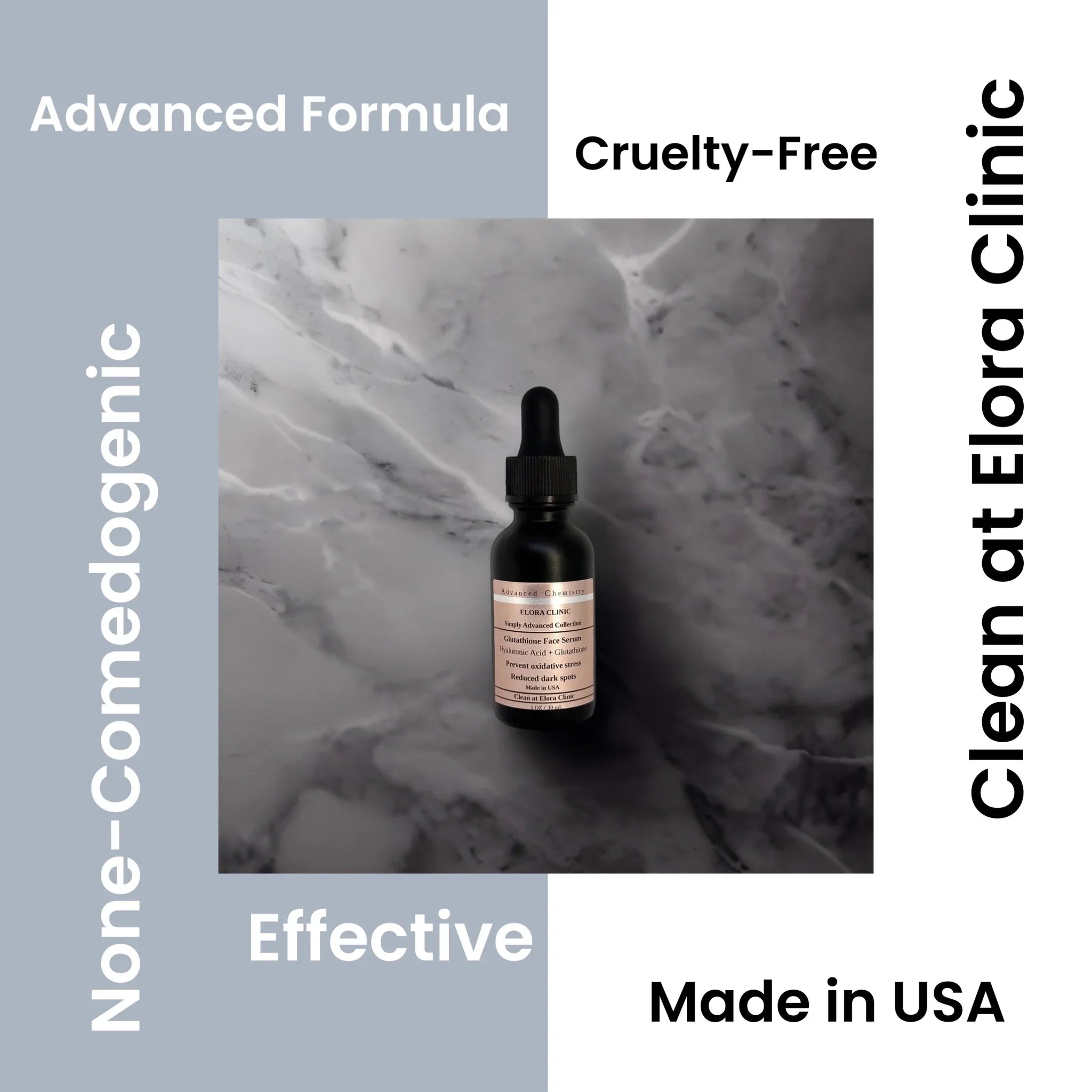 Elora Clinic Glutathione Serum - Hyaluronic Acid + Glutathione - Hydrating & Rejuvenating Hyaluronic Acid + Glutathione Serum - Oil Free - Water Based