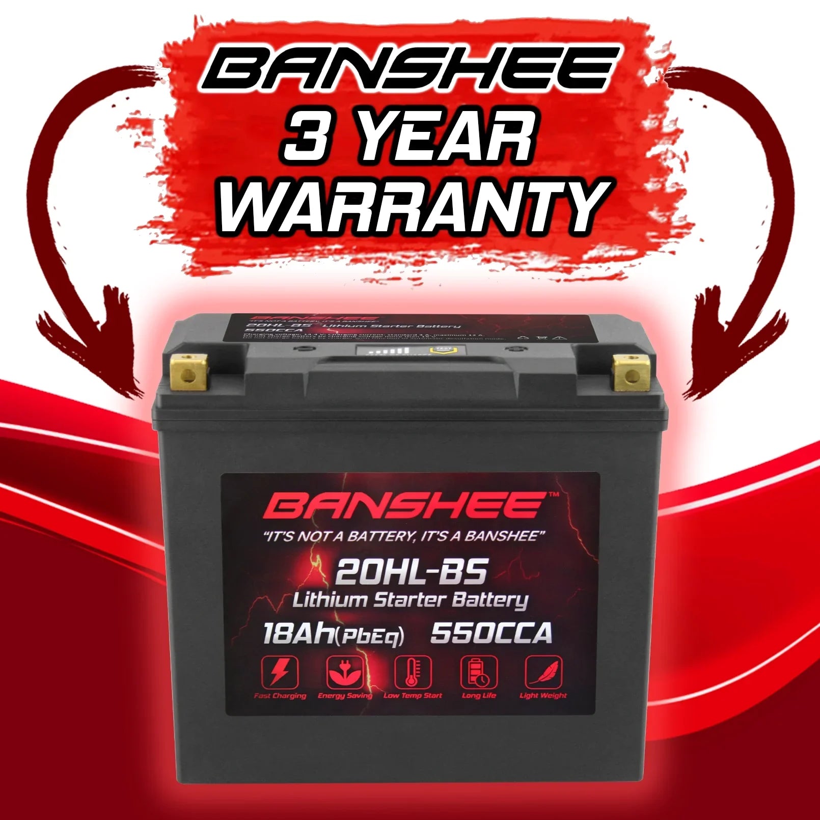 Banshee 20L- LiFePO4 Motorsports Battery Compatible with Yamaha  WaveRunner   2008 to 2012