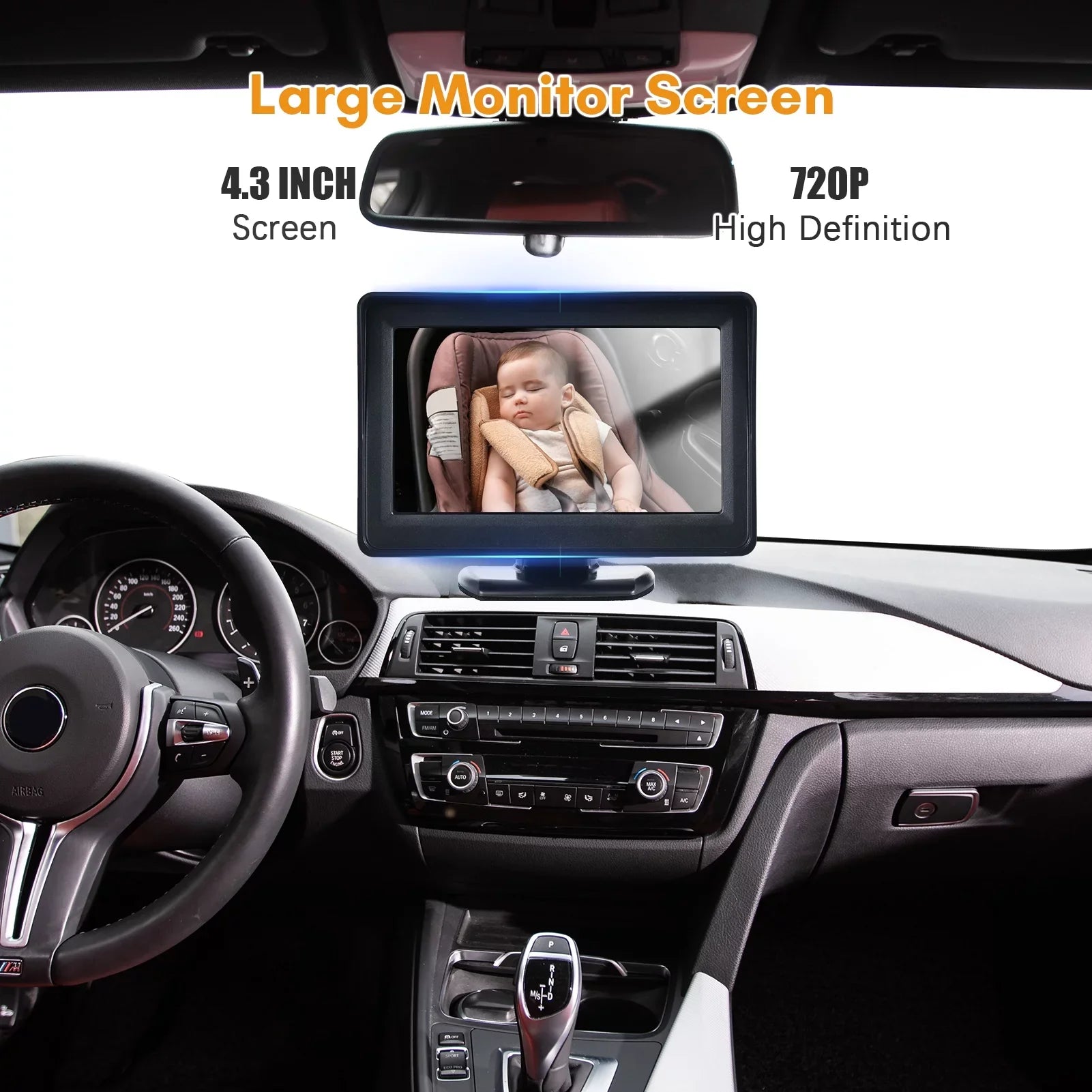 Anself Invigilator Baby Car Camera with 720P Resolution, Wide 150° View, and Night Vision - Easy Rear-Facing Seat Installation