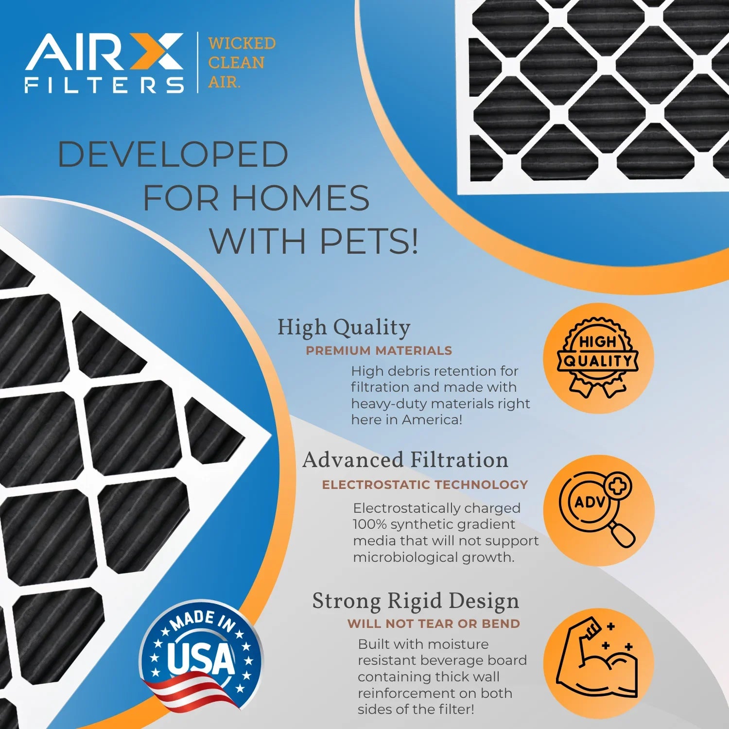 12x12x1 Air Filter  8 Rating, 12 Pack of Furnace Filters Comparable to  700,  5, Pet Odor Retention Filters - Made in  by     .