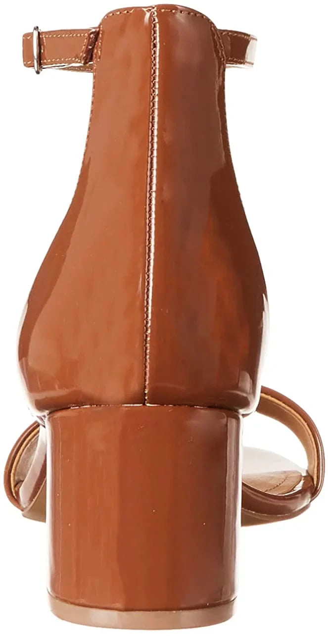 Steve Madden Womens Ireneew Wide Width Dress Sandal 6 Cognac Patent