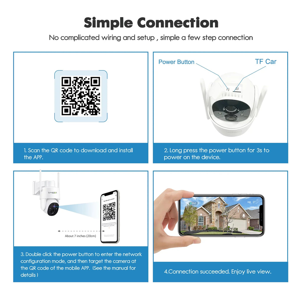 Security Camera Outdoor Wireless, 2K Surveillance Camera Wireless Solor Powered for Smart Home ,  WiFi Control, Night Vision, Waterproof