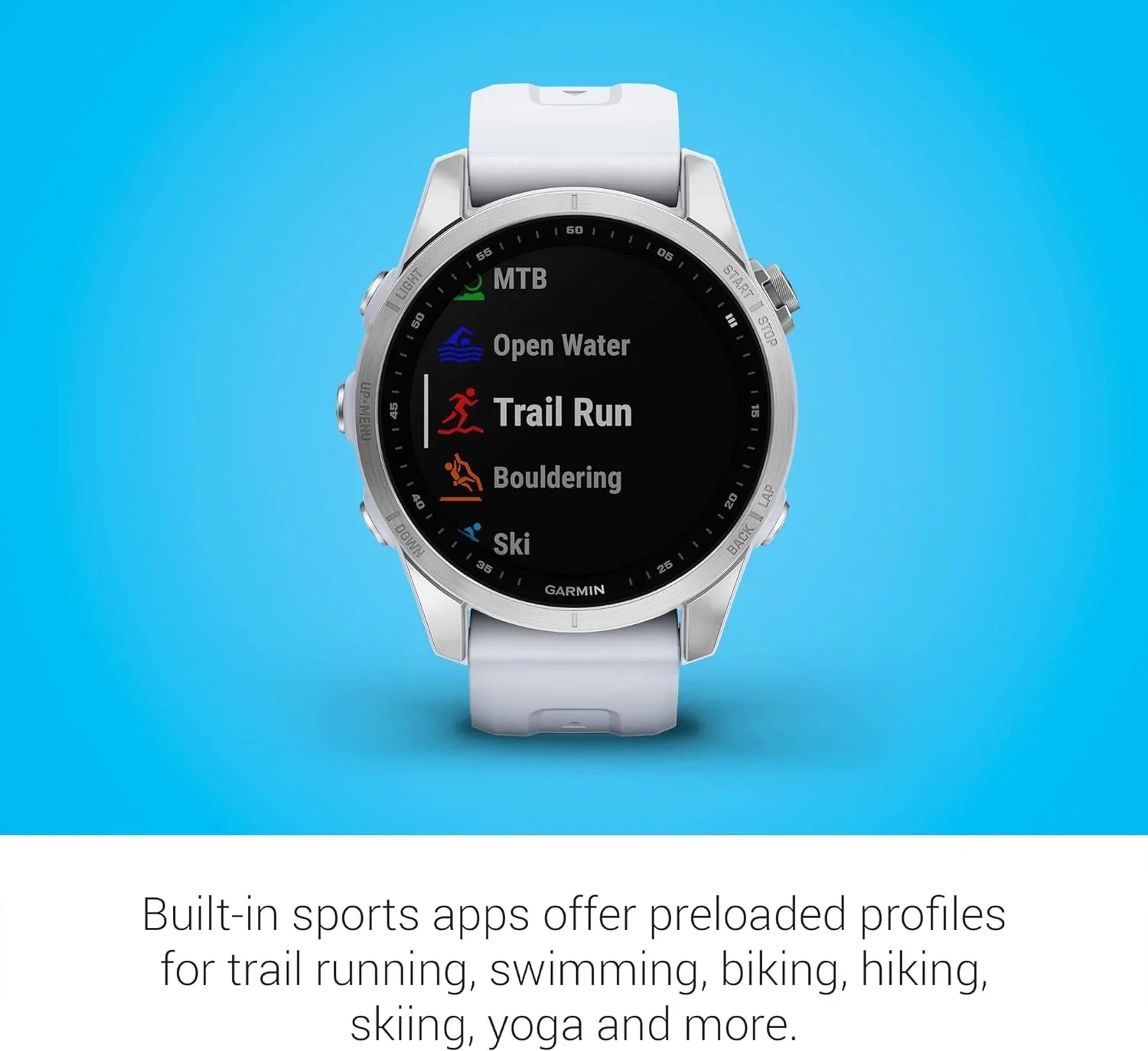 Garmin Fenix 7S, Smaller Sized Adventure Smartwatch, Silver with Whitestone (Refurbished)