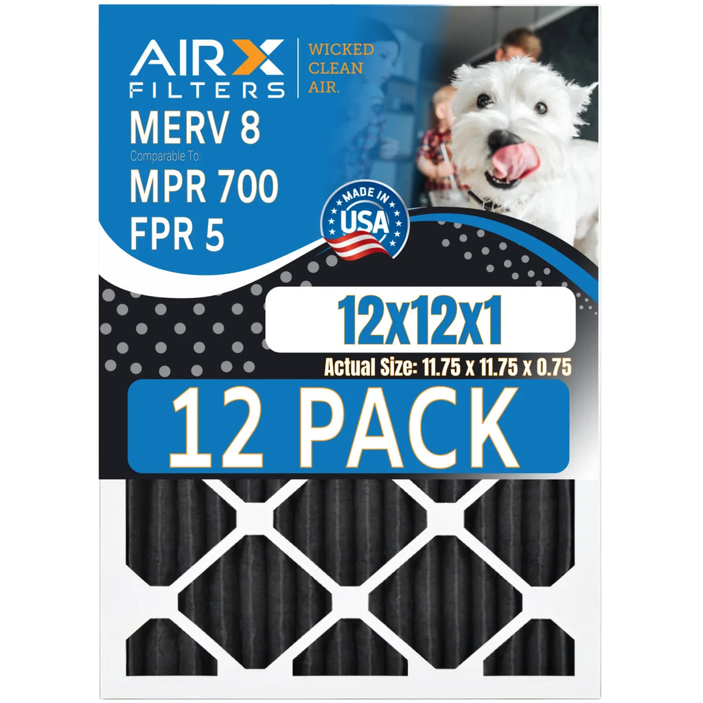 12x12x1 Air Filter  8 Rating, 12 Pack of Furnace Filters Comparable to  700,  5, Pet Odor Retention Filters - Made in  by     .