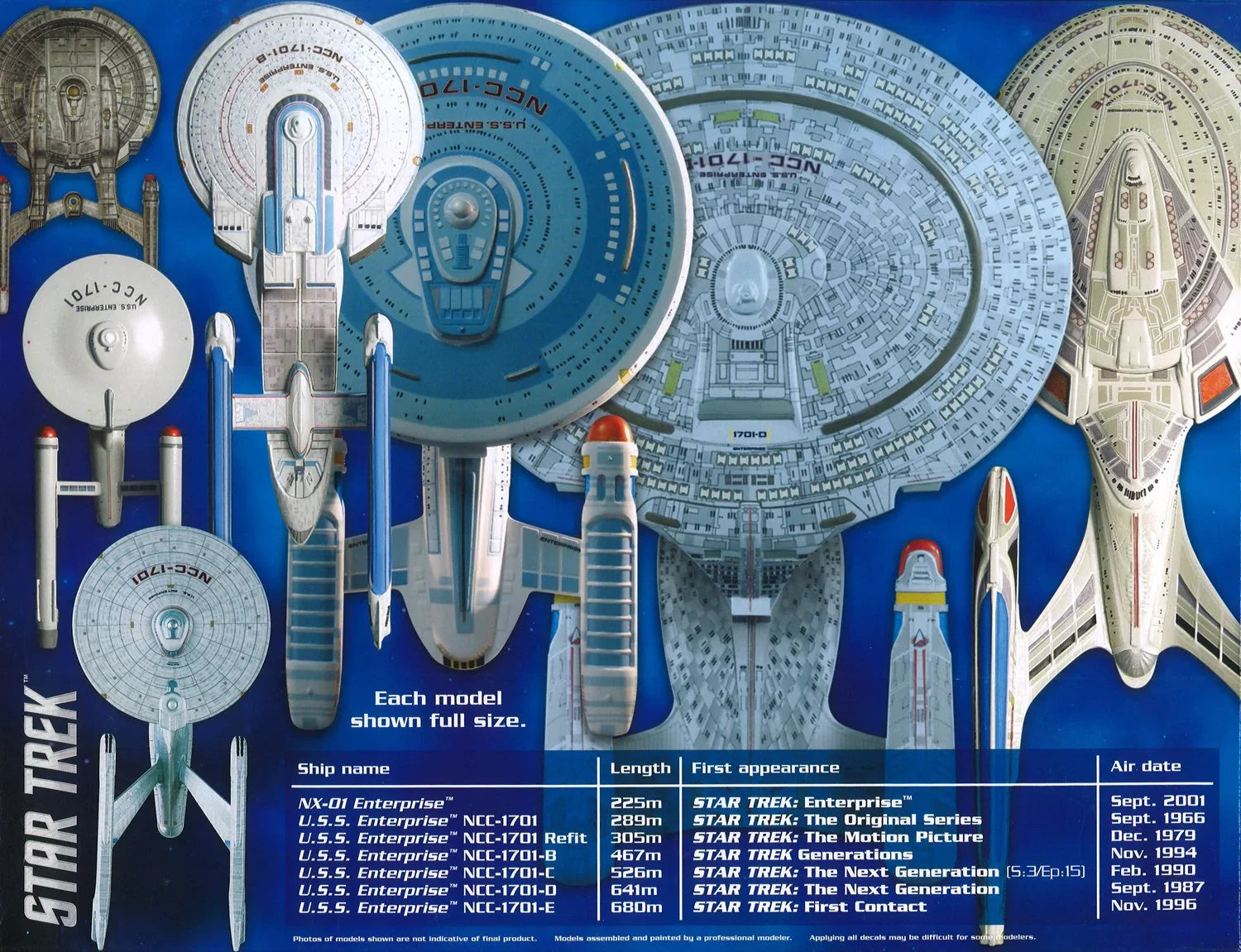 1/2500 Star Trek  Enterprise Box Set Snap  Plastic Models Space