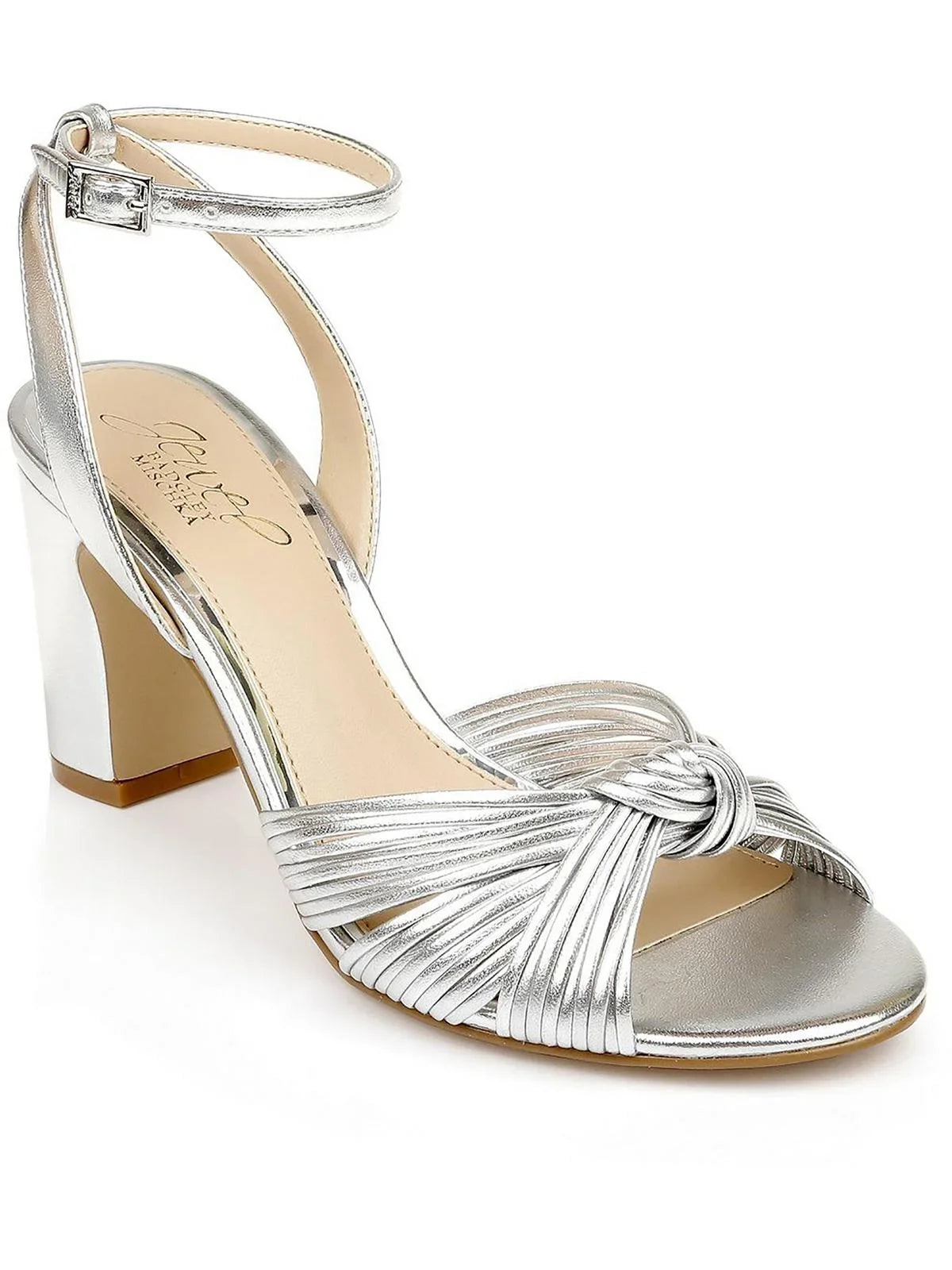 Jewel Badgley Mischka Womens Christen Leather Dressy Slingback Sandals