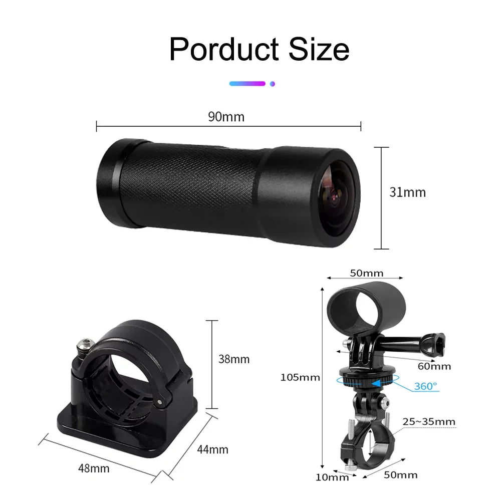 WiFi Helmet Camera with Remote Control,  1080P Bicycle Camera Waterproof Portable 150° Wide Angle Night Vision Lens Action Camera , Loop Recording, -Sensor