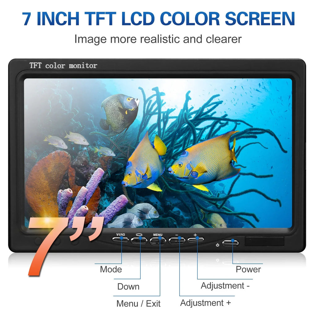 7 Inch 1200TVL Underwater Fishing Camera Fish Finder 12 Infrared  Lamps 15M for Ice Sea Fishing