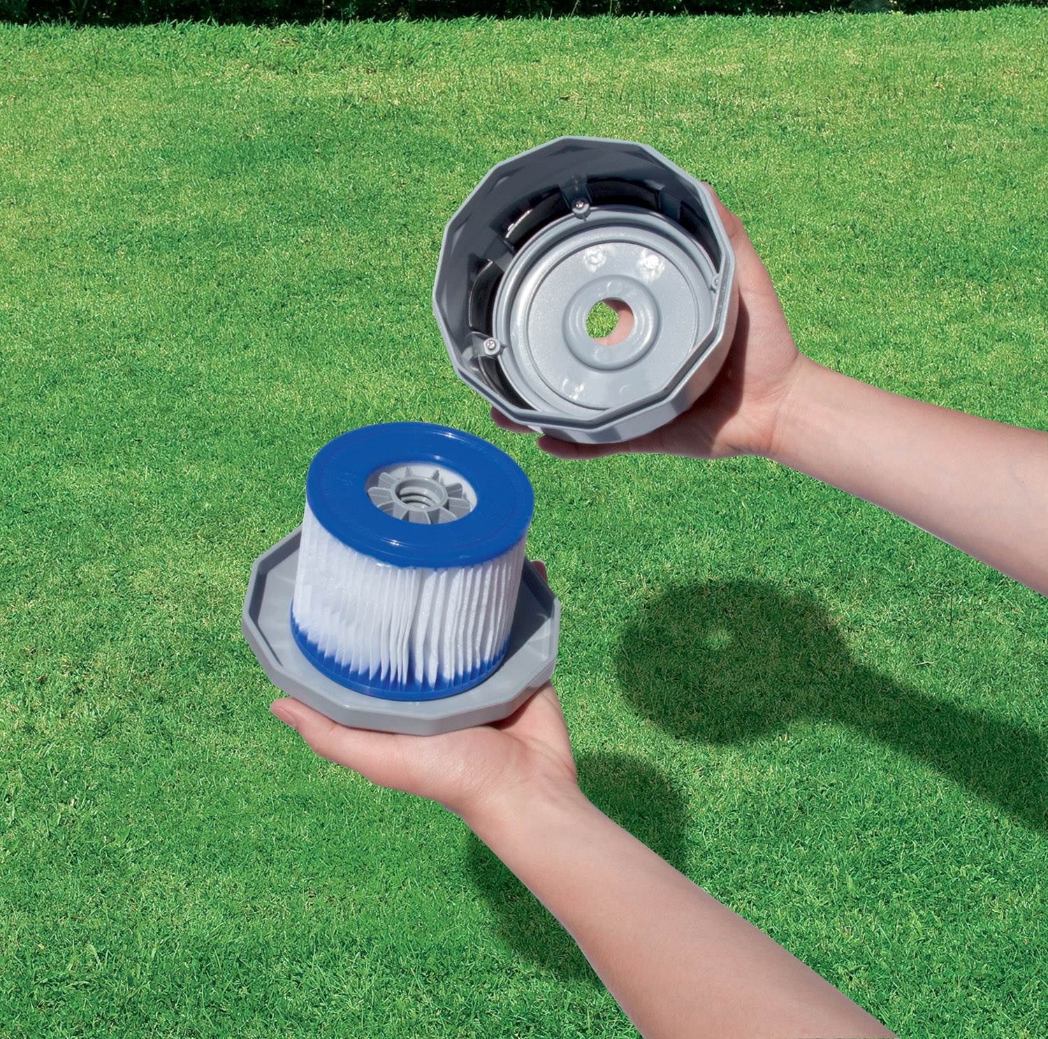 Intex 10 x 2.5 Foot Above Ground Pool, Filter Cartridge (2 Pack), and Pump