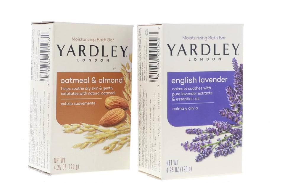 Yardley English Lavender Bath Bar, 4.25 oz 6 , Yardley Oatmeal & Almond Bath Bar, 4.25 oz 6