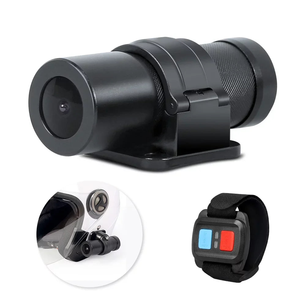 WiFi Helmet Camera with Remote Control,  1080P Bicycle Camera Waterproof Portable 150° Wide Angle Night Vision Lens Action Camera , Loop Recording, -Sensor