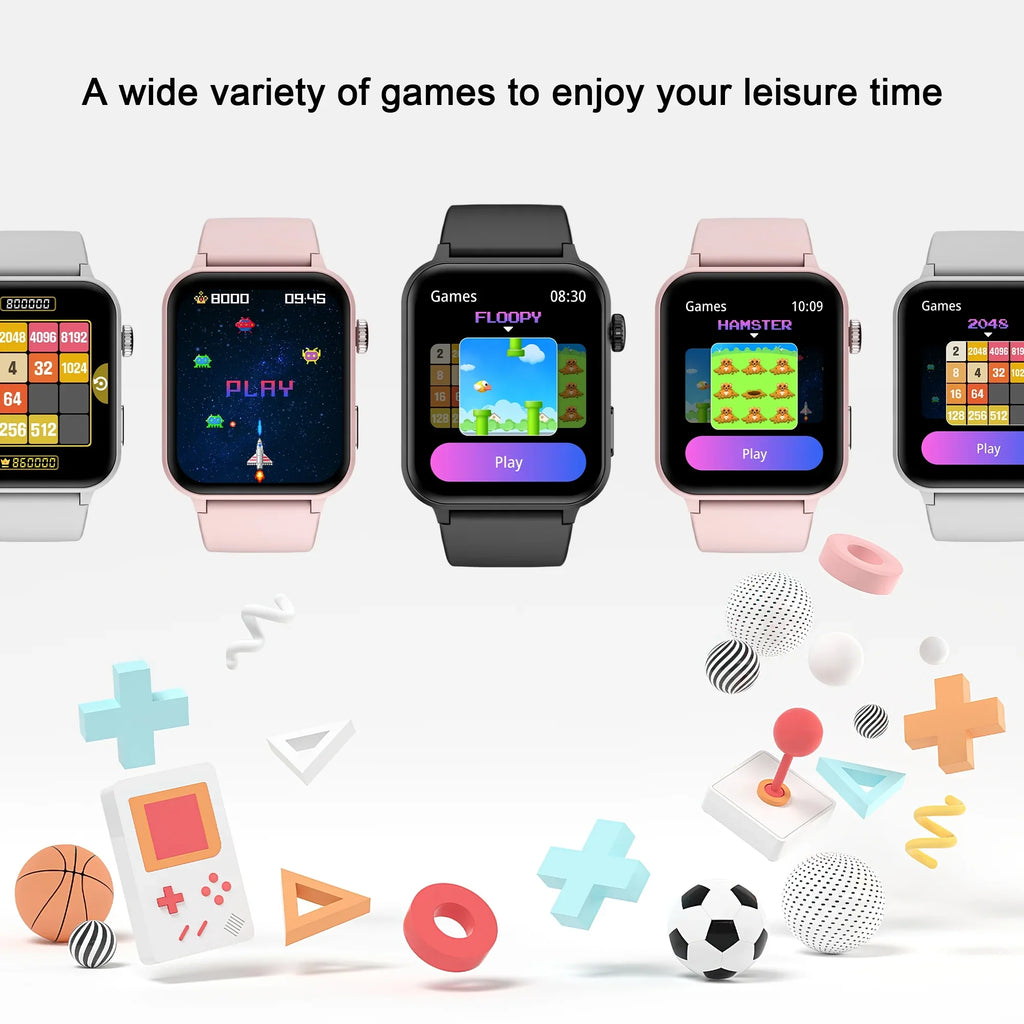 Smart Watch for Women 1.83" Fitness Watch with Bluetooth Call/Voice Assistant, Waterproof, 100+ Sports Modes for Android and iOS, Black