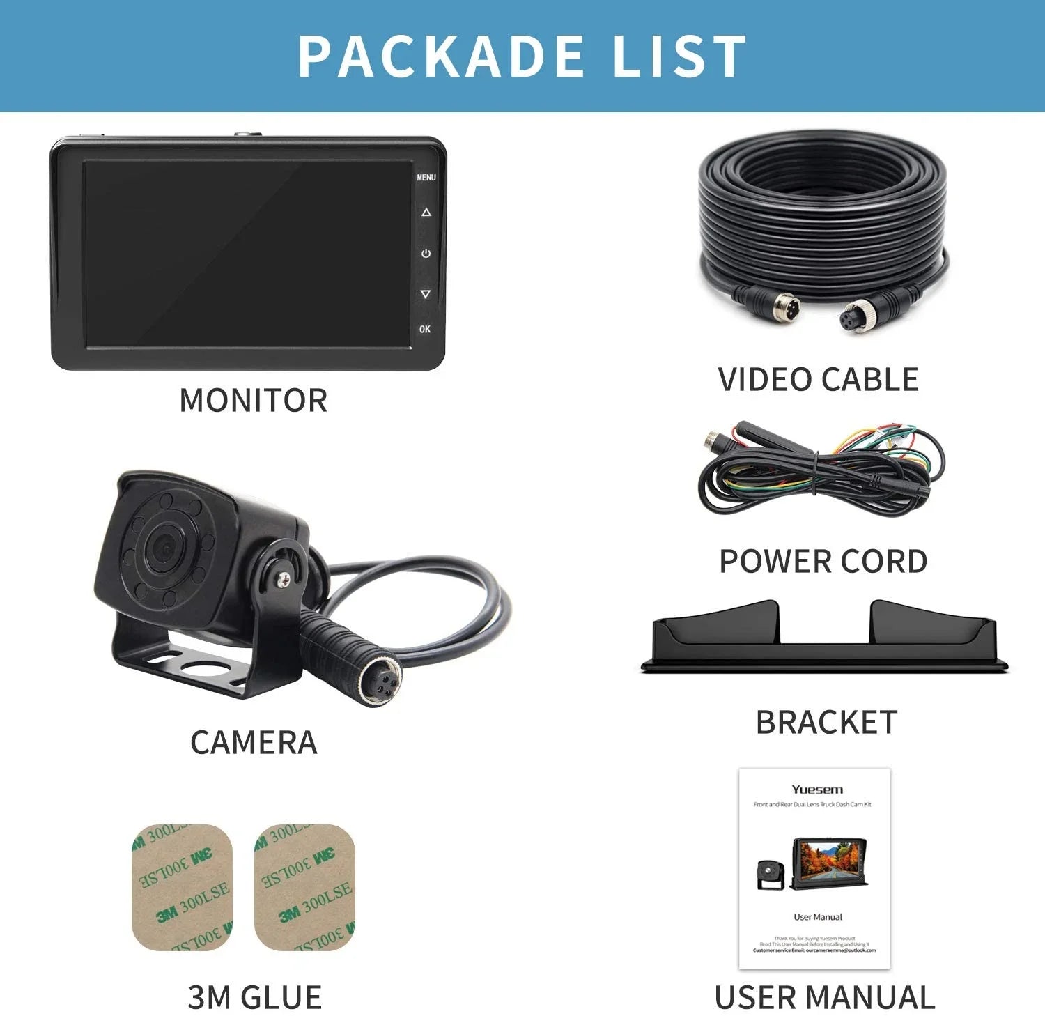 Erapta Backup Camera with 7'' Monitor Rear View Camera  with 1080P Advanced Recording Function,  Waterproof, Night Vision for /Pickup/Truck/Trailer/Bus