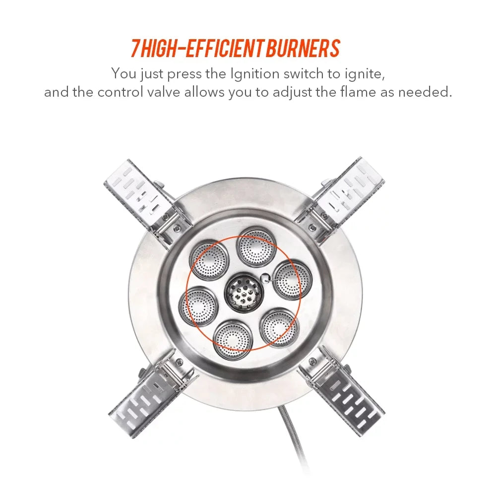 ammoon High  Camping Stove, 18000W Piezo Ignition Gas Stove, Windproof Backpacking Stove, Fishing Hiking Traveling