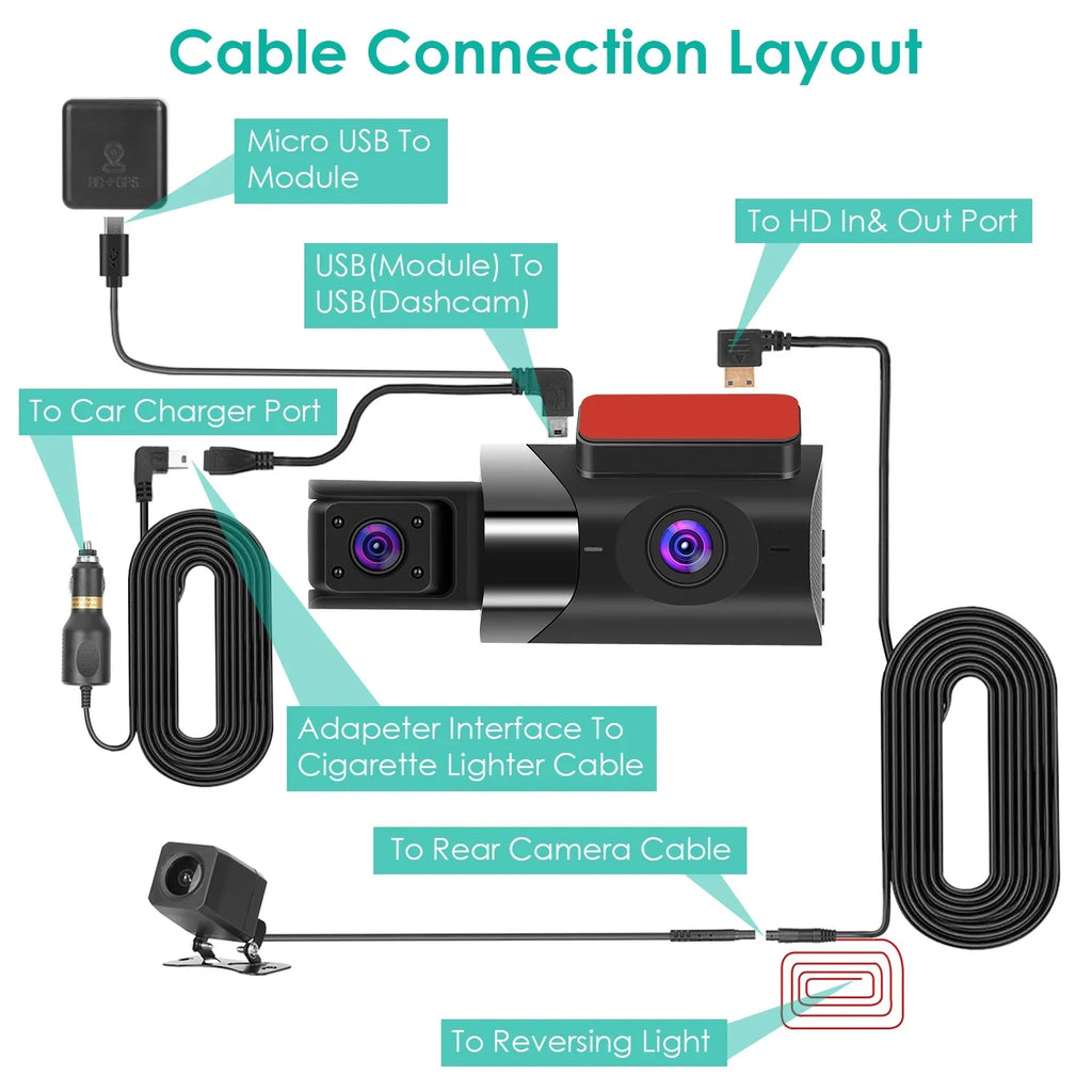 iMounTEK Car Dash Cam Camcorder, 2K Camera Recorder with 140° Angle  WiFi Night Vision -sensor Loop Recording Parking Monitor