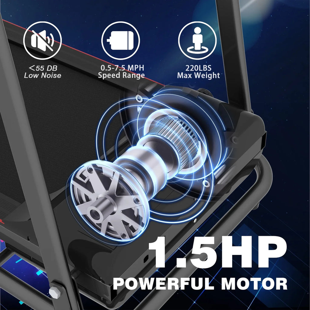 Foldable 250  Capacity Multi-function Treadmill Electric Treadmill with 2.5HP Motor for Home Gym