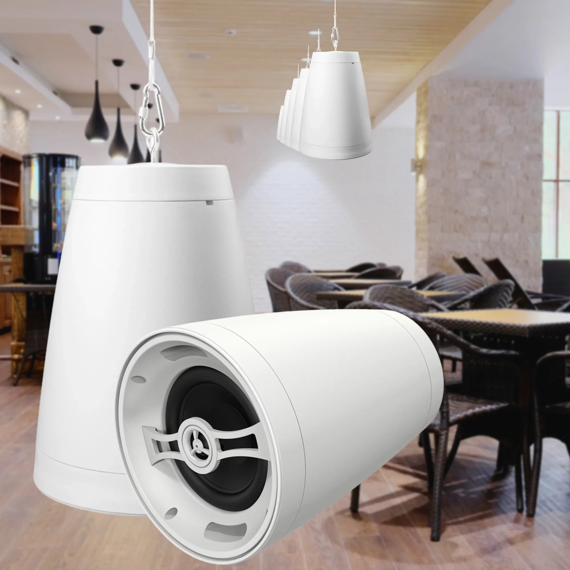 Nero Arc 8 8" 2 Way Coaxial Pendant Style Speaker, 8Ohm/70V, White