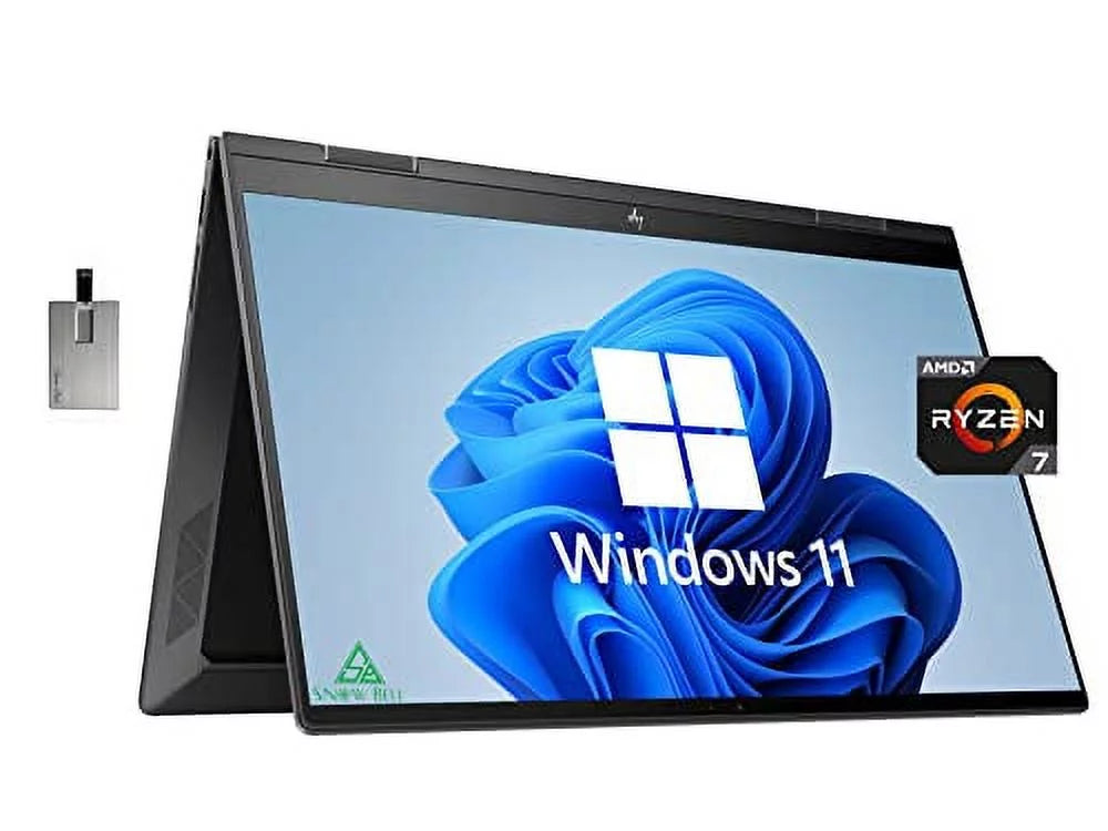 2022 Envy x360 2-in-1 15.6" Touchscreen Laptop,  Ryzen 7 5825U, 64GB , 2TB PCIe ,  Radeon Graphics, True Vision 5MP  Camera, Backlit Keyboard, Win 11, Black, 32GB  Card