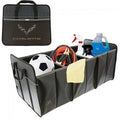 Corvette Trunk Organizer Caddy Collapsible with Crossed Flags Logo : Black