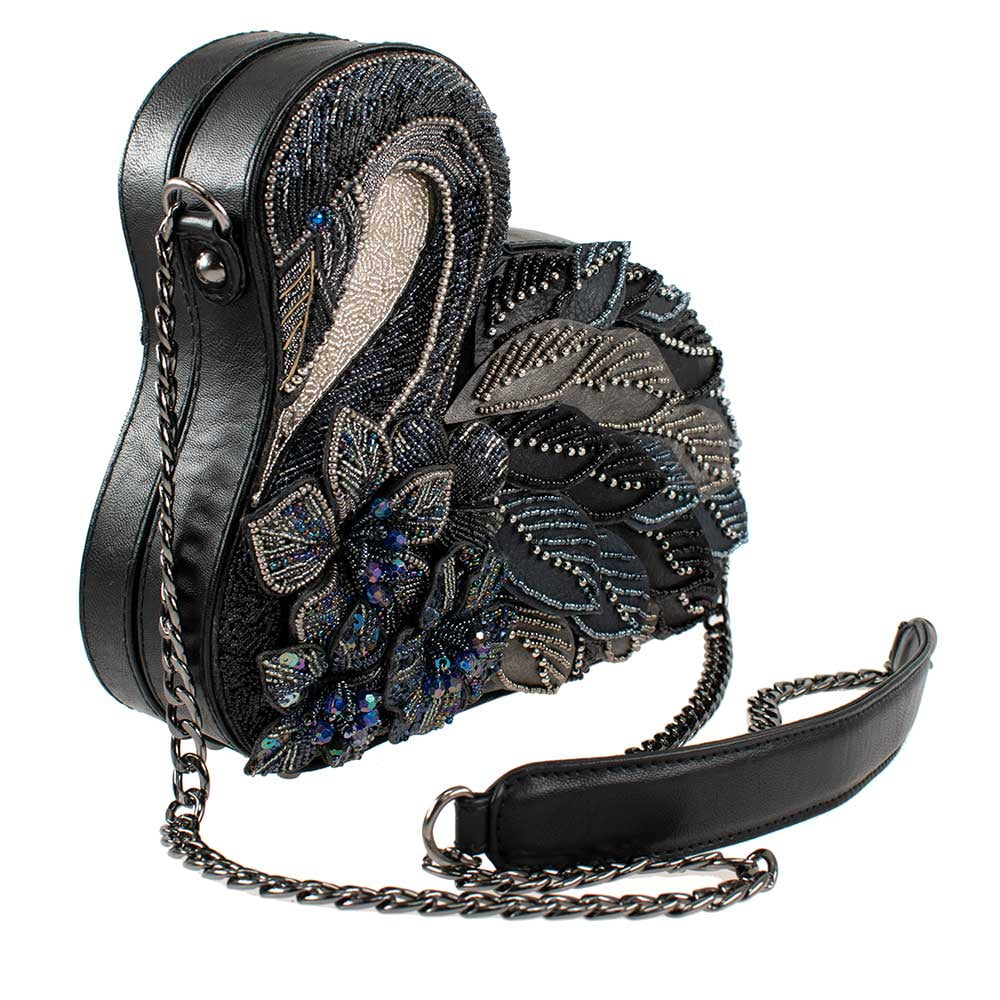 Mary Frances Swanky Swan Black Swanky Swan Crossbody Handbag New
