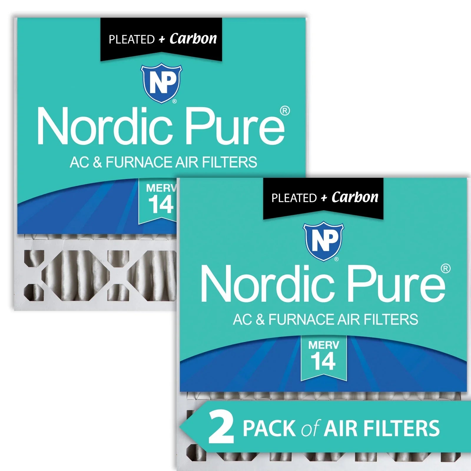 20x20x5 (4 3/8) Honeywell Replacement Furnace Filters  14 Plus Carbon 2 Pack