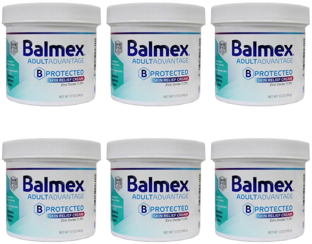 Balmex Adult Advantage -Protected Skin Relief Cream, with Skin Shield Technology to Protect - Soothe and Heal Sensitive Skin, 12oz