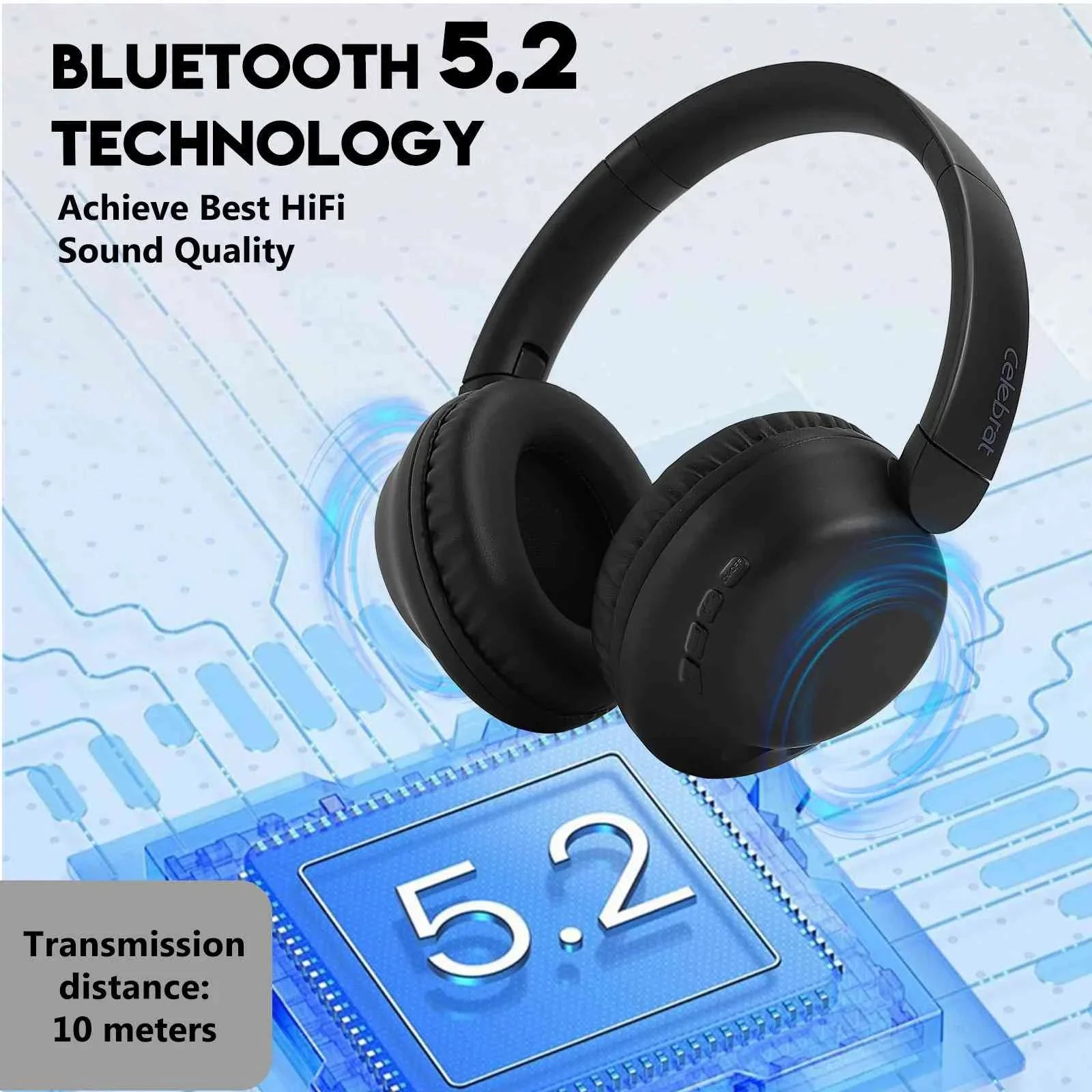 UrbanX  Wireless Bluetooth Stereo Earphones High Resolution Audio Deep Bass Superior Comfort Over The Ear Headphones with Mic for  Desire 12 phone Call Support