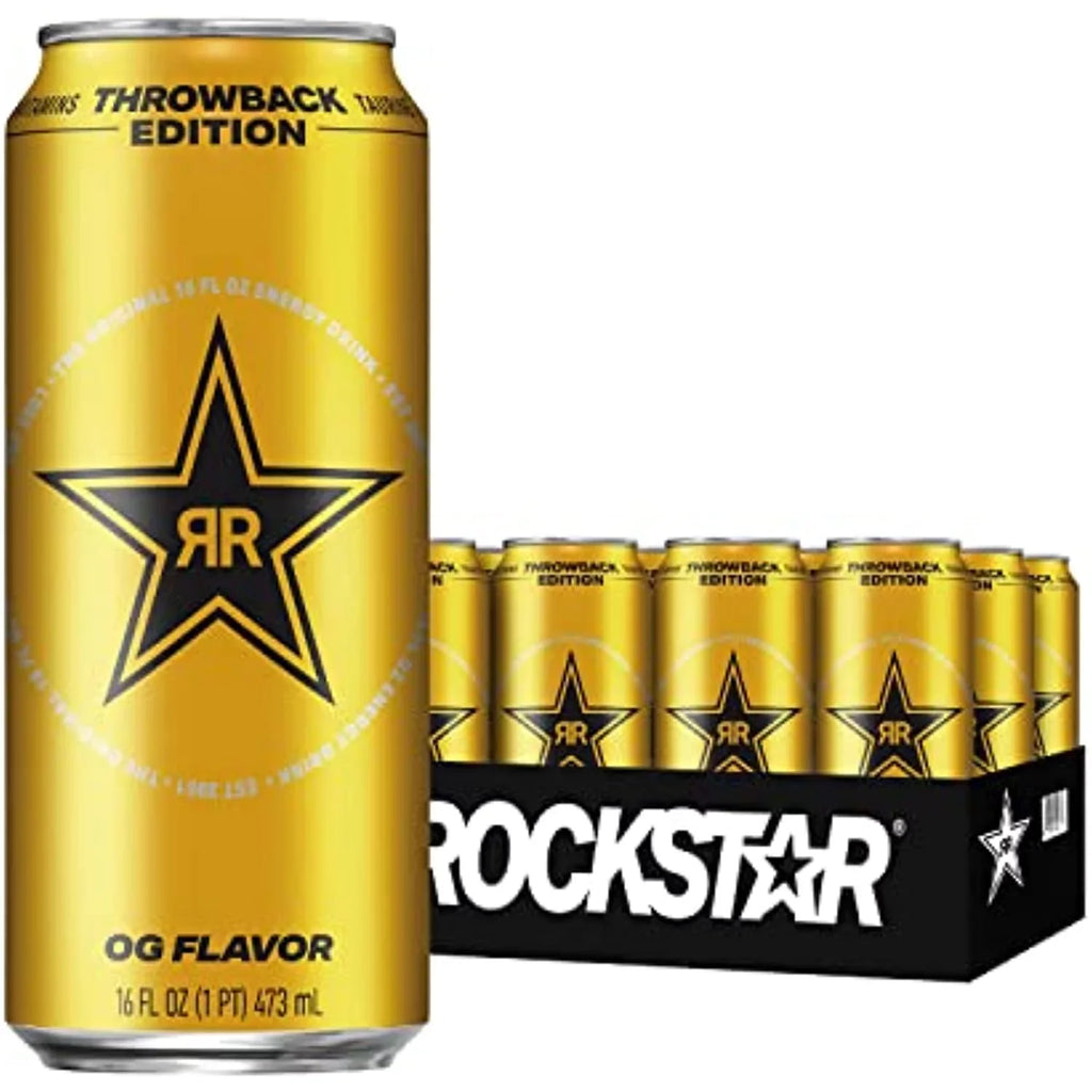 Rockstar Energy Drink, Throwback Edition: .., 16 Fl Oz (Pack Of 12) - Packaging May Vary