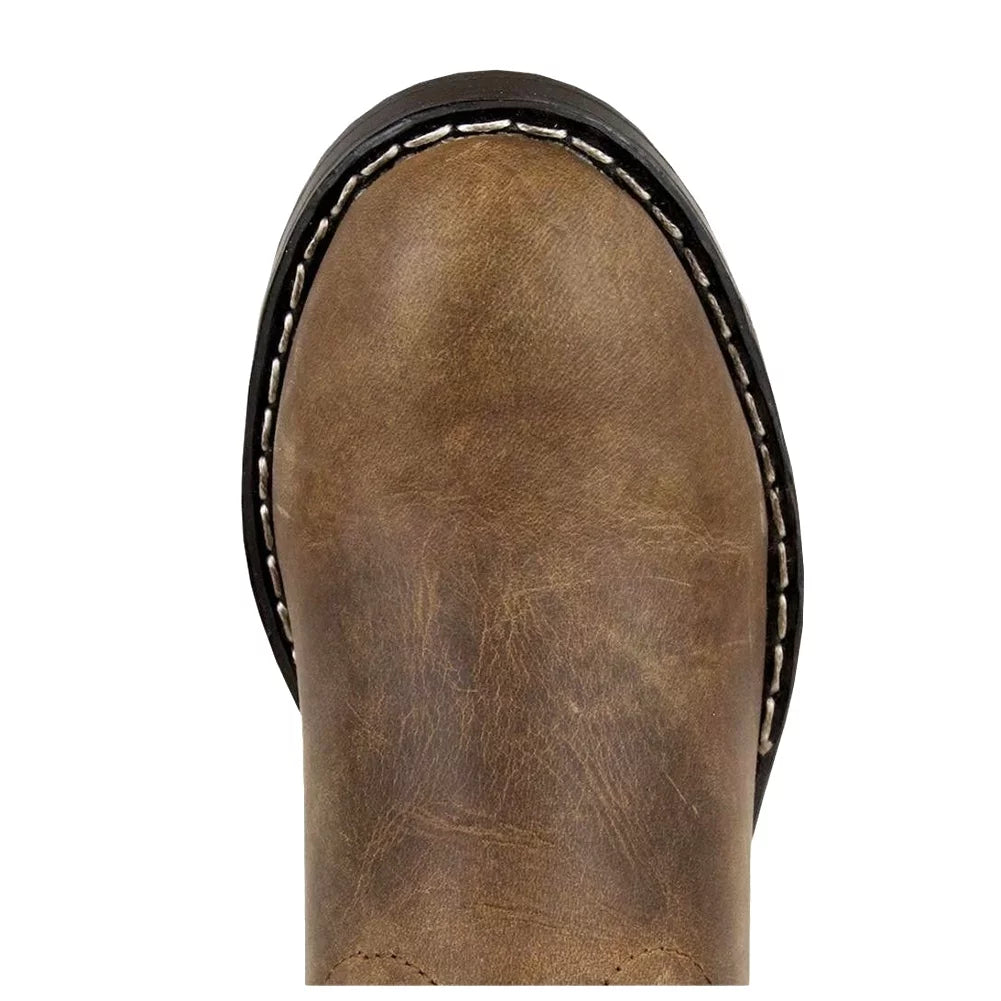Kids Roper Western Boots, Color: Brown Oil Distress, Size: 10.5, Width:  (3036C-10.5R)
