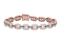Mariner Link 3.15CT Diamond Bracelet 10K Rose-White Gold 8MM 7"
