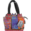 Laurel Burch Medium Tote Zipper Top 12".5".5"-Tres Gatos - Red, Orange & Blue