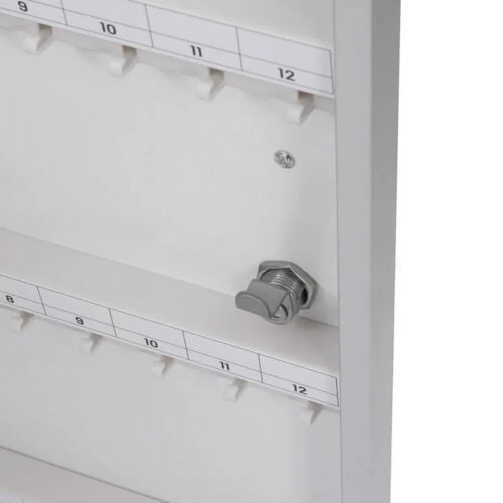 96 Keys Storage Cabinet Lock Box Safe Organizer Wall Mount Key Holder Silver